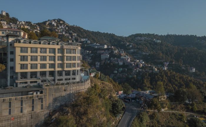 A front view of The Zion Hotel Shimla