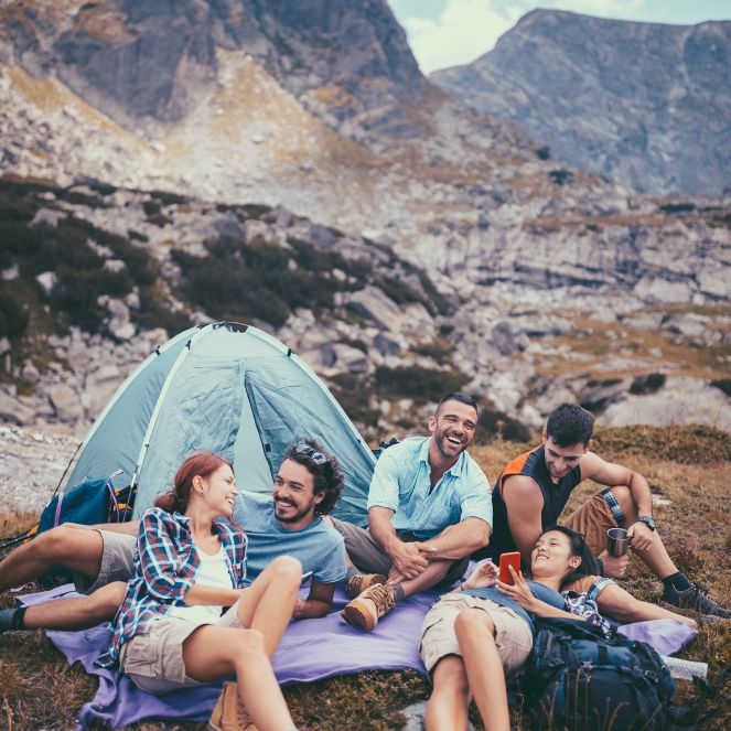 Camping on mountain